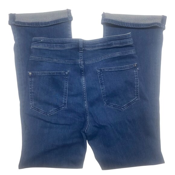 Pilcro The Icon Flare Jeans Size 30 Anthropology Dark Wash High-Rise Button Fly - Picture 7 of 14